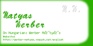 matyas werber business card